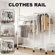 Double Clothes Rail Rack Heavy