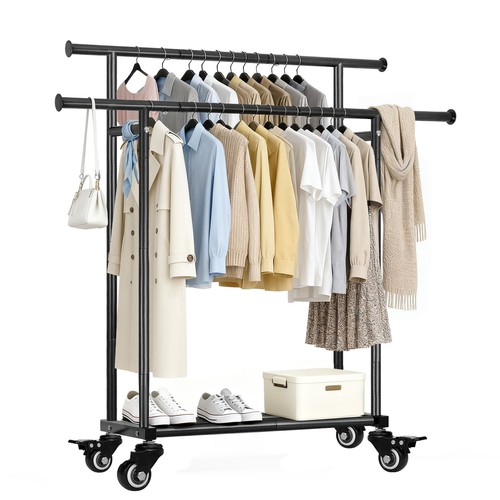 Heavy duty double clothes - clothes, rail