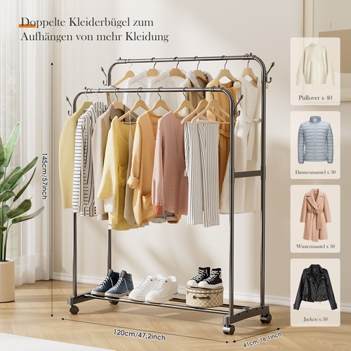Heavy duty metal clothes - duty, rail