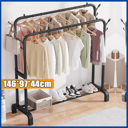 Heavy duty double clothes - double, rail